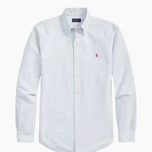 Ralph Lauren Men's Light Blue Striped Button Down Shirt